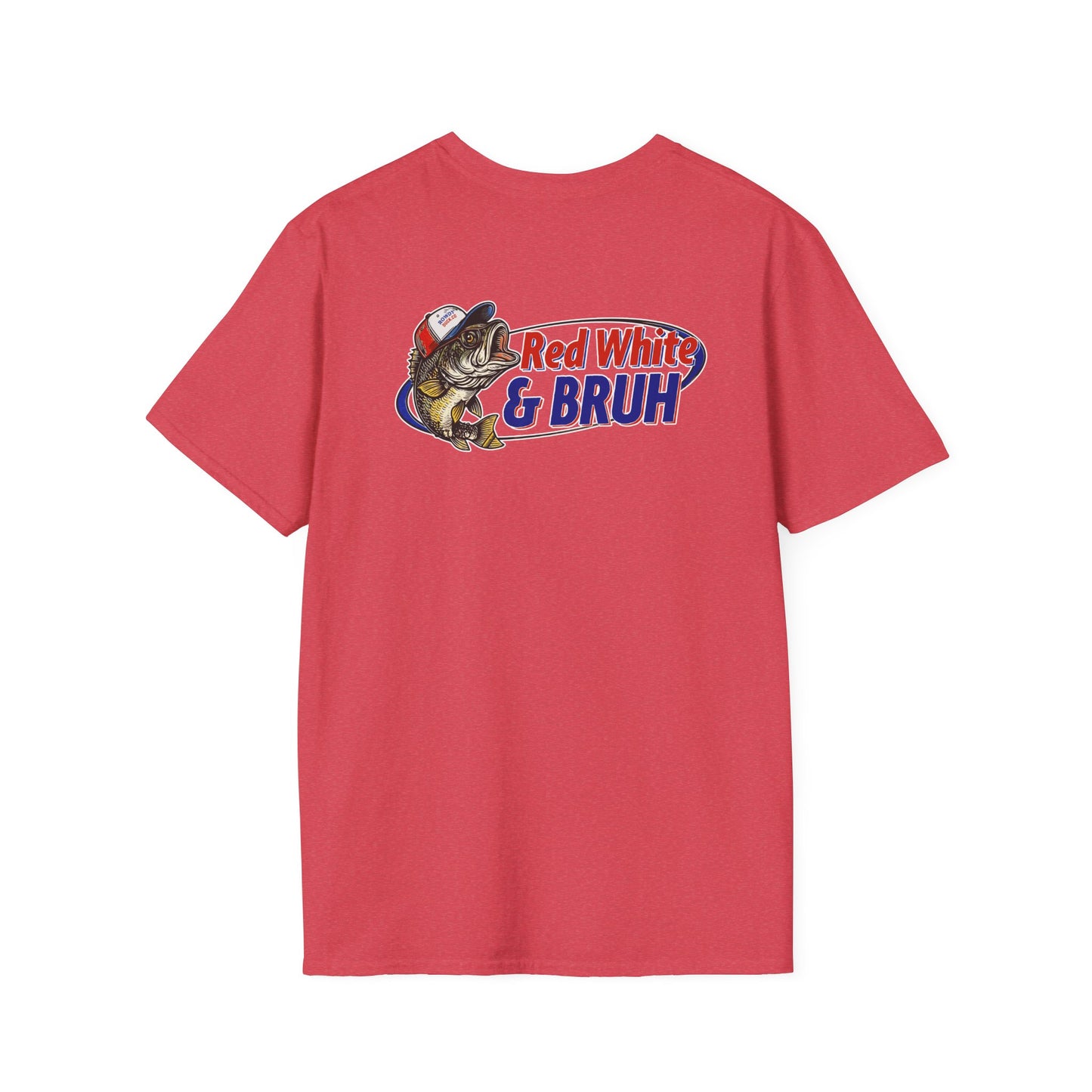 Fishing Enthusiast T-Shirt, Casual Summer Tee, Gift for Anglers, Outdoor Adventure Shirt, Red White & Bruh Design