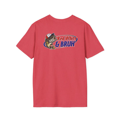 Fishing Enthusiast T-Shirt, Casual Summer Tee, Gift for Anglers, Outdoor Adventure Shirt, Red White & Bruh Design