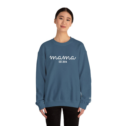 Custom Embroidered Mama Cursive Fleece Crewneck