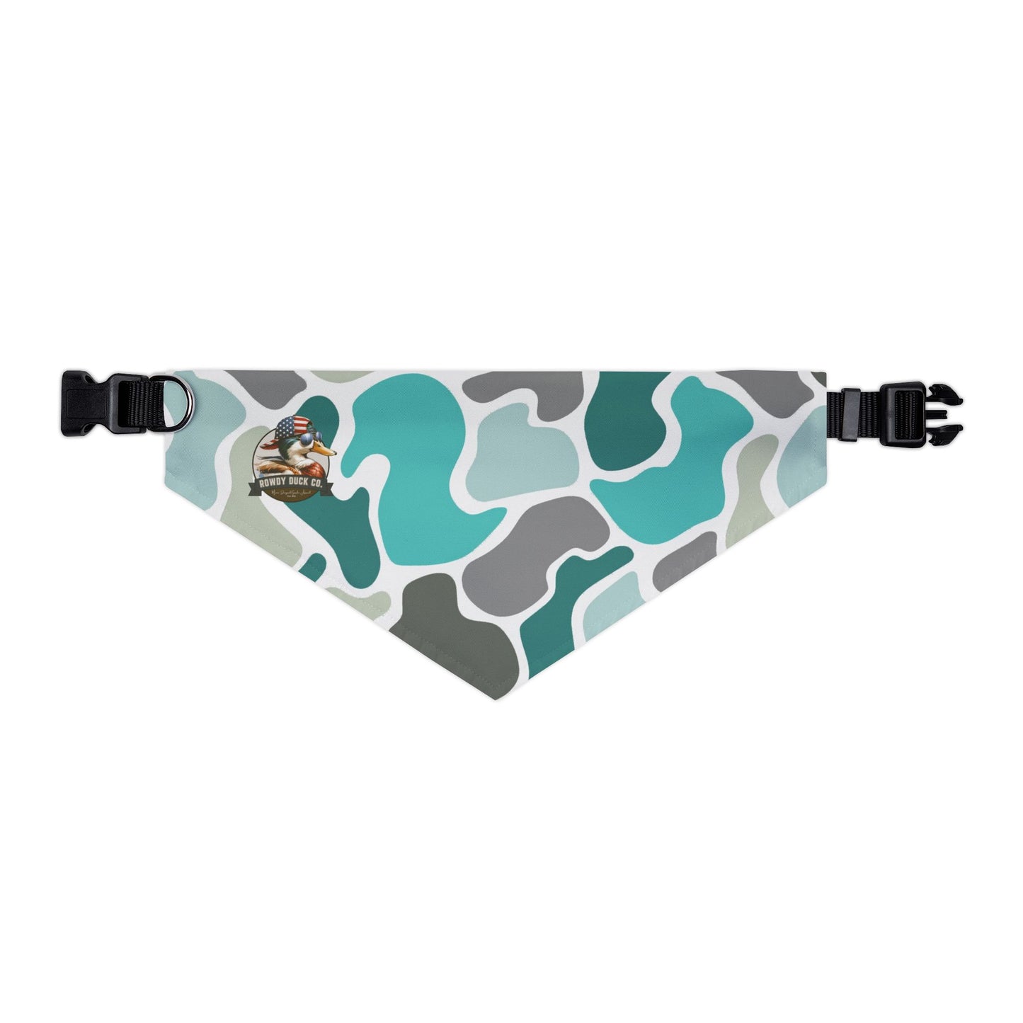 Stylish Turquoise Camo Pet Bandana Collar for Dogs - Perfect for Outings and Celebrations