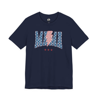 Comfy Women's Graphic tee - Mama -Stars & stripes -lightning bolt