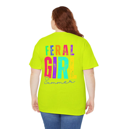 Feral Girl Summer Tee, Trendy Unisex T-Shirt, Casual Summer Wear, Gift for Friends, Festival Outfit, Playful Graphic Tee