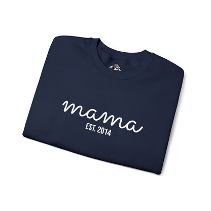 Custom Embroidered Mama Cursive Fleece Crewneck