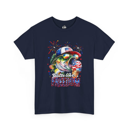 Patriotic Fishing Tee, Fourth of July Shirt, Freedom T-Shirt, Summer Adventure Apparel, Fishing Lover Gift