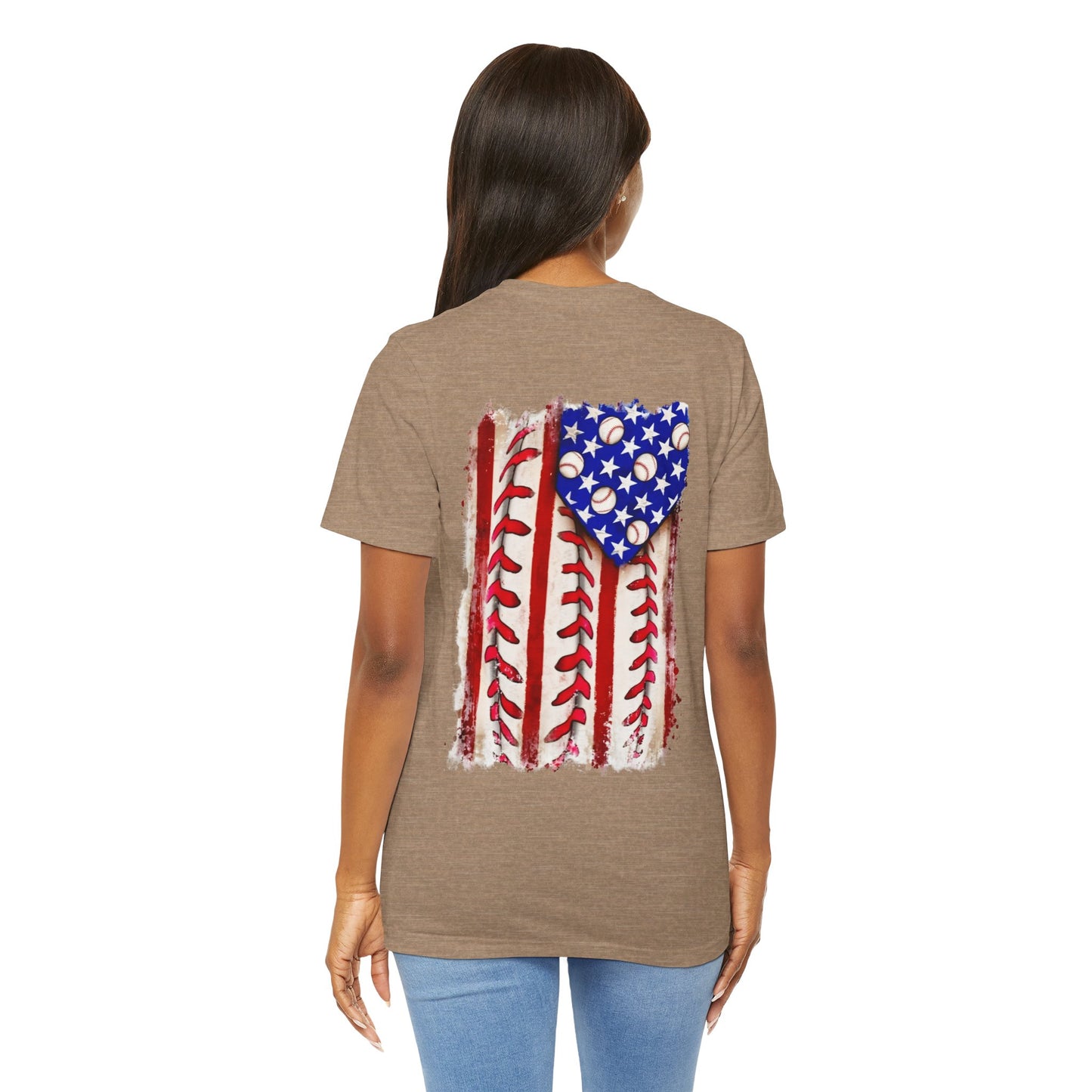 Patriotic Baseball Tee, Unisex T-Shirt, Independence Day Apparel, Sports Fan Gear, Summer BBQ Outfits, Casual Everyday Wear