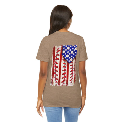 Patriotic Baseball Tee, Unisex T-Shirt, Independence Day Apparel, Sports Fan Gear, Summer BBQ Outfits, Casual Everyday Wear