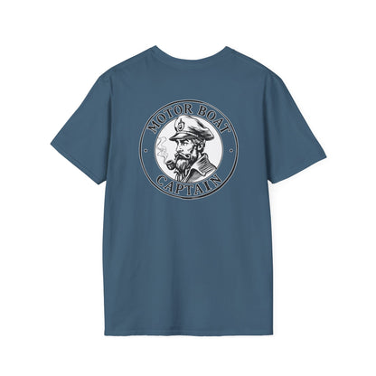 Motor Boat Captain Unisex Softstyle T-Shirt - Nautical Adventure Tee
