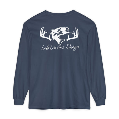 Life Lessons Design fishing & Hunting Long Sleeve Tee