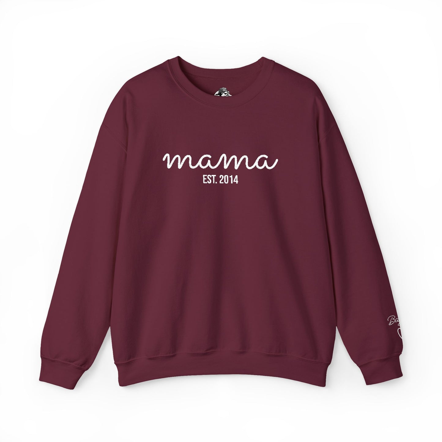 Custom Embroidered Mama Cursive Fleece Crewneck