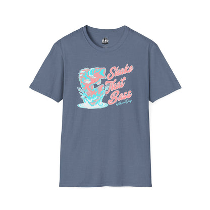 Shake That Bass Unisex Softstyle T-Shirt - Fun Fishing Graphic Tee