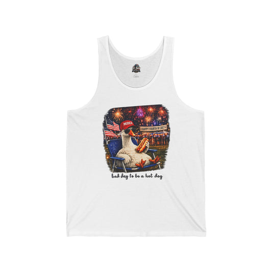 Bad day to be a hot dog Goose Adult Tank