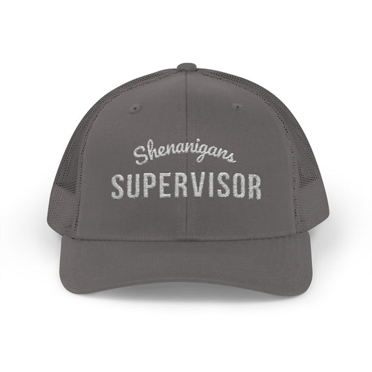 Shenanigans Supervisor Snapback Trucker Cap | Fun Cap for Supervisors, Gift for Managers, Casual Hat, Summer Accessory, Work Hat