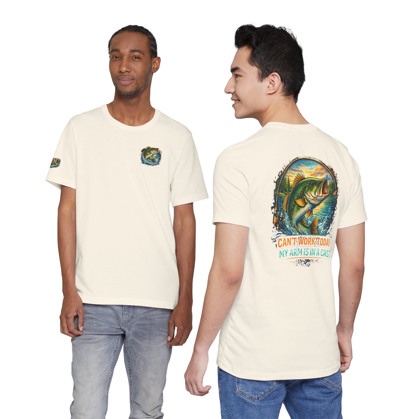 Fishing T-Shirt — "Can't Work Today My Arm Is In A Cast" Bass Graphic Tee