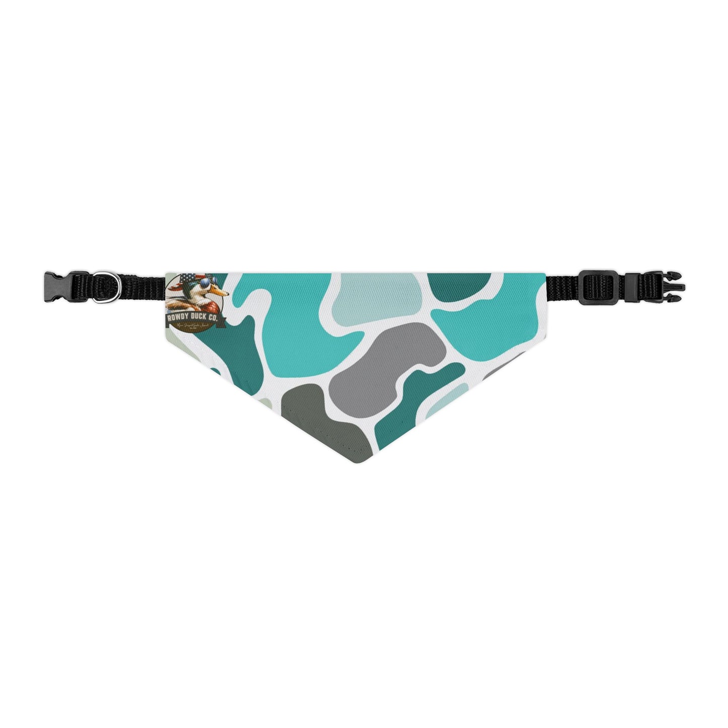 Stylish Turquoise Camo Pet Bandana Collar for Dogs - Perfect for Outings and Celebrations