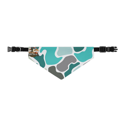 Stylish Turquoise Camo Pet Bandana Collar for Dogs - Perfect for Outings and Celebrations