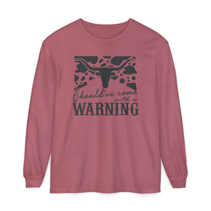 Warning Graphic Unisex Long Sleeve T-Shirt - Casual Cowgirl Vibes
