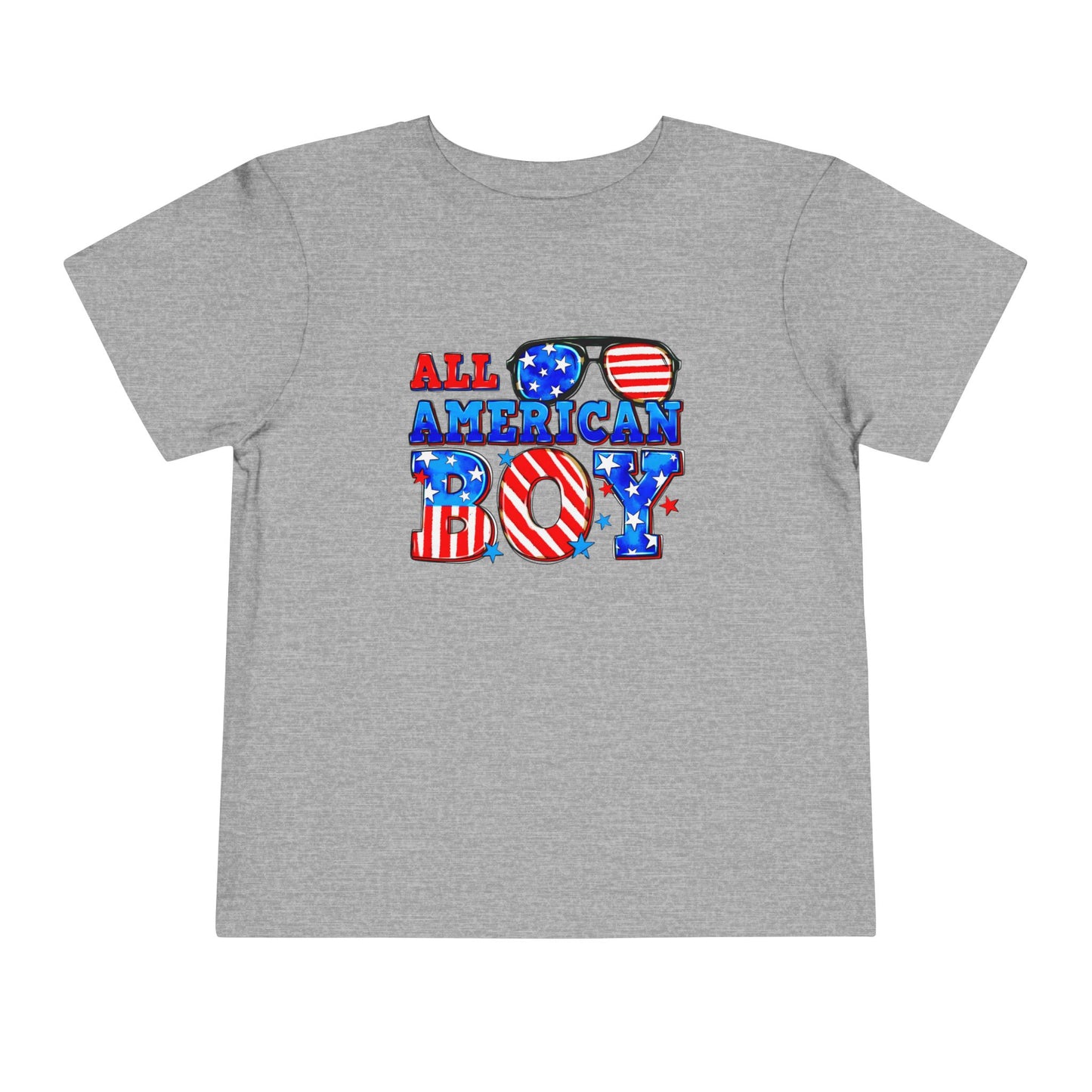 All American Boy Toddler Tee, Kids Patriotic Shirt, July 4th Outfit, Toddler Summer T-Shirt, USA Pride Apparel