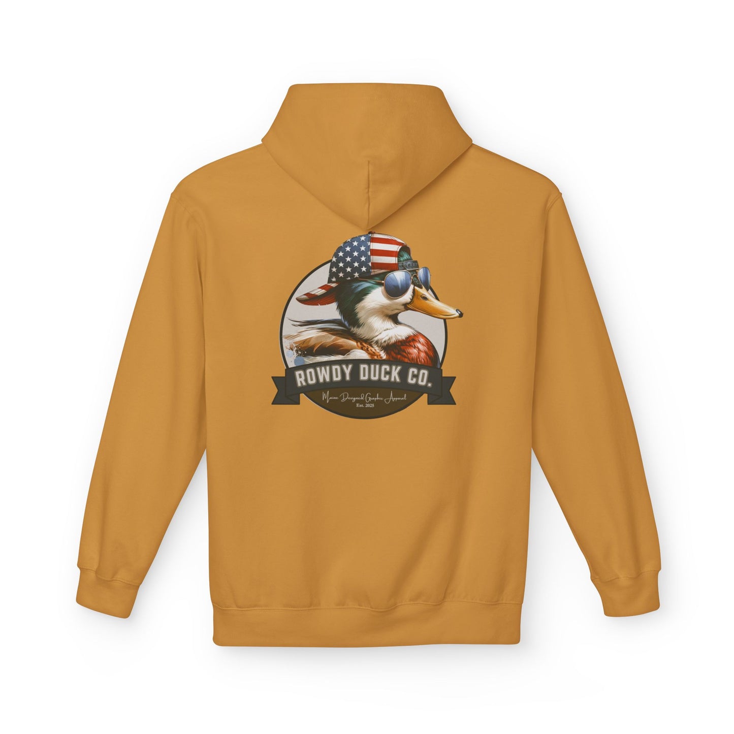 Patriotic Duck Hoodie, Fun Casual Wear for Outdoors, Gift for Animal Lovers, Unique Hoodie for Holidays, Comfy Everyday Style