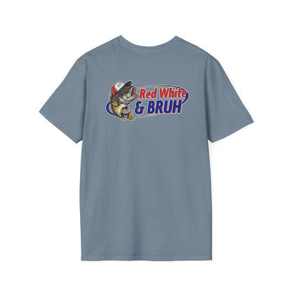 Fishing Enthusiast T-Shirt, Casual Summer Tee, Gift for Anglers, Outdoor Adventure Shirt, Red White & Bruh Design