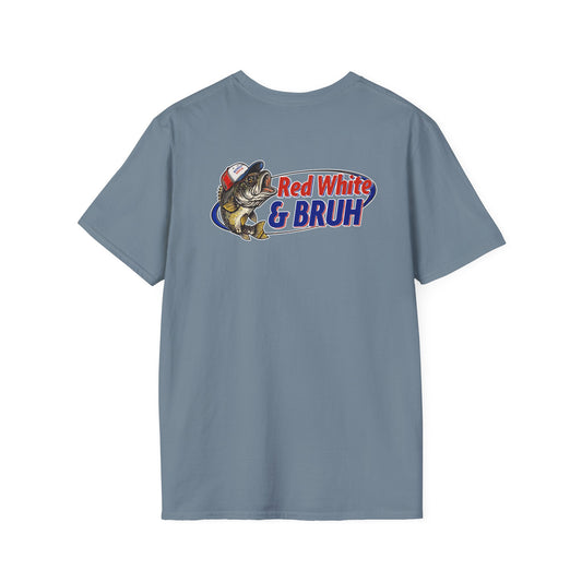 Fishing Enthusiast T-Shirt, Casual Summer Tee, Gift for Anglers, Outdoor Adventure Shirt, Red White & Bruh Design