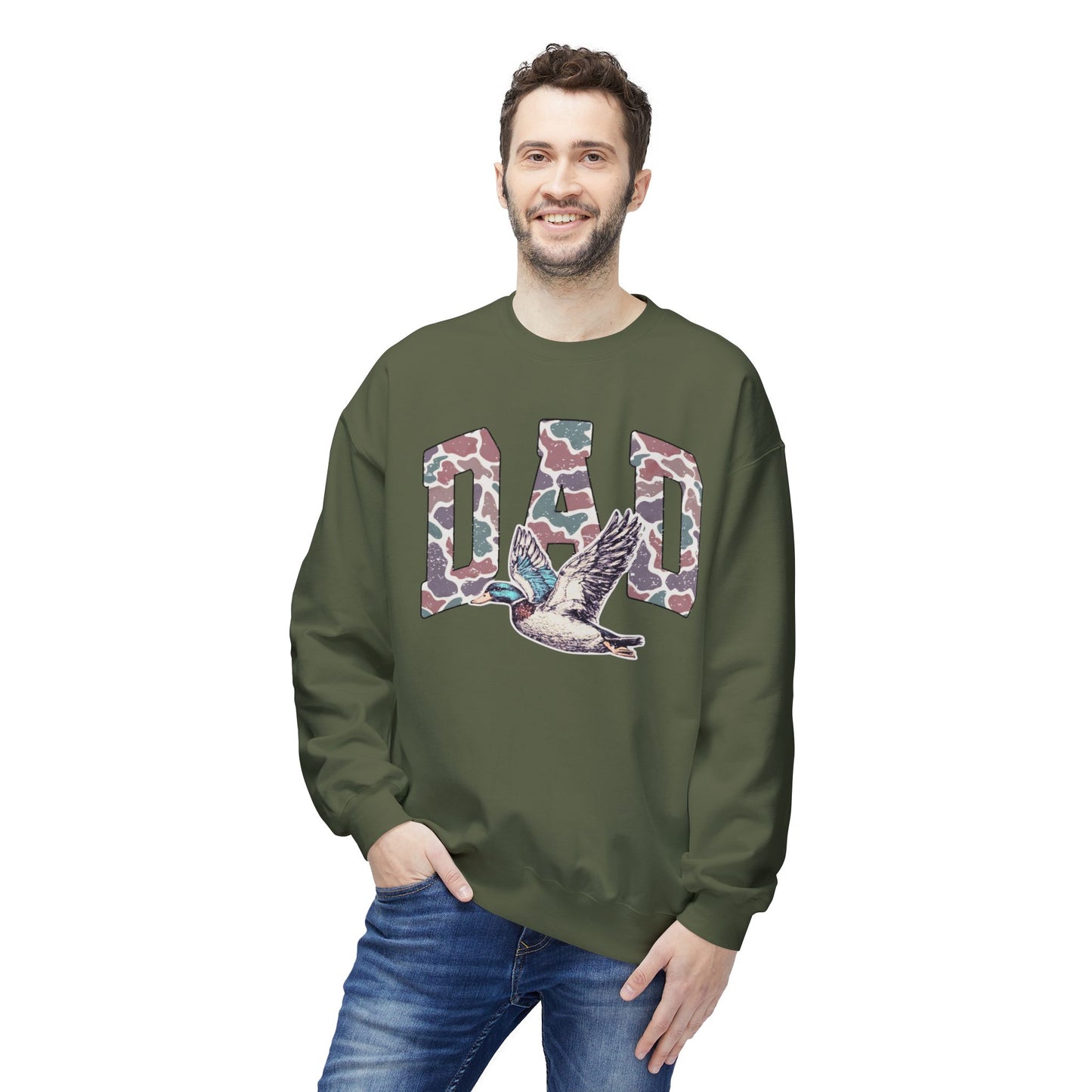 Camouflage Dad Duck Softstyle Sweatshirt