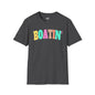 Colorful Boat Themed Unisex Softstyle T-Shirt, Perfect for Summer Days and Casual Outings, Gift for Boating Enthusiasts