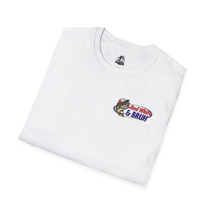 Fishing Enthusiast T-Shirt, Casual Summer Tee, Gift for Anglers, Outdoor Adventure Shirt, Red White & Bruh Design