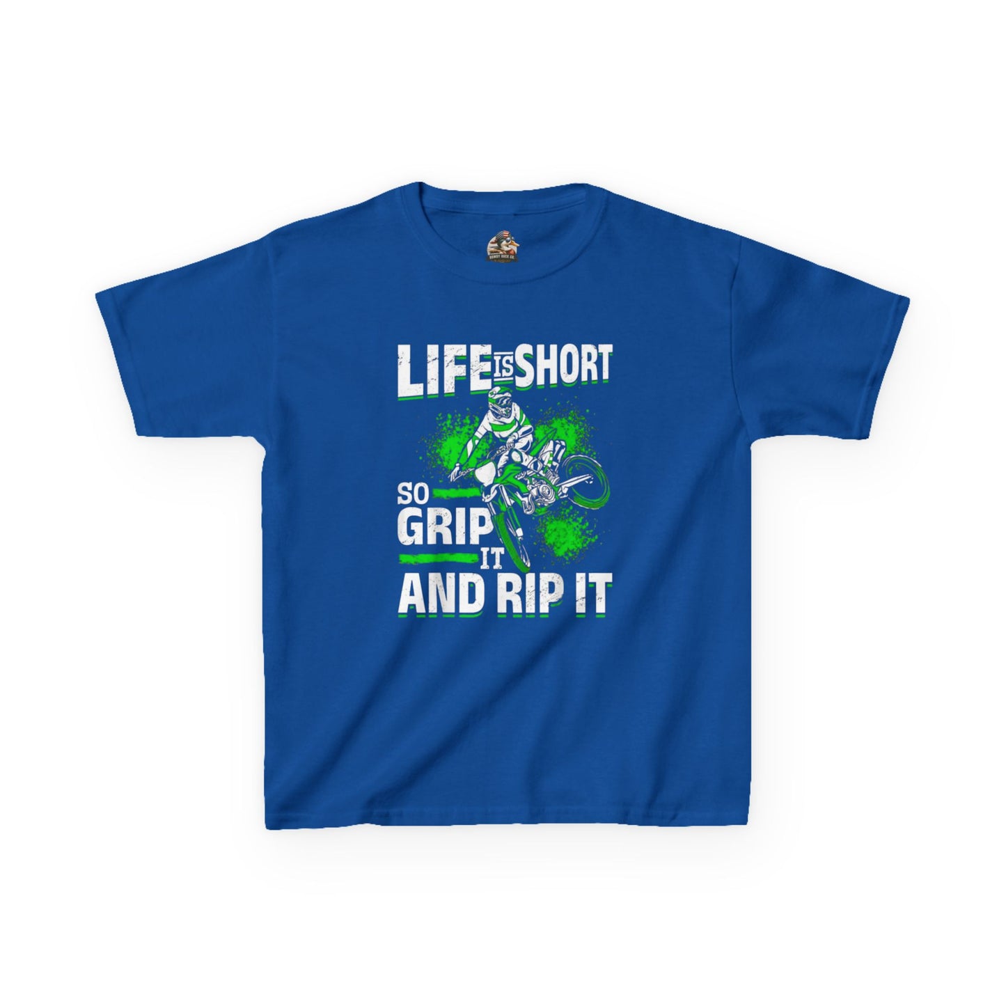 Kids Tee - "Life Is Short So Grip It And Rip It" Motocross Dirt Bike Shirt