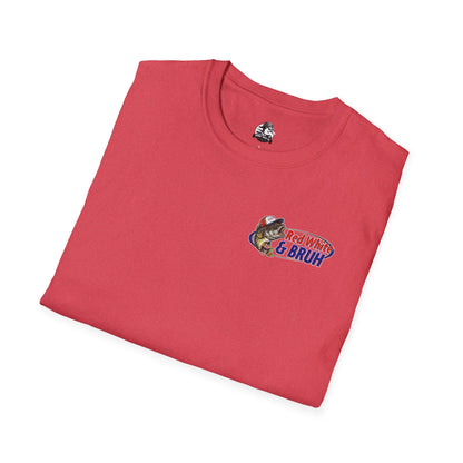 Fishing Enthusiast T-Shirt, Casual Summer Tee, Gift for Anglers, Outdoor Adventure Shirt, Red White & Bruh Design