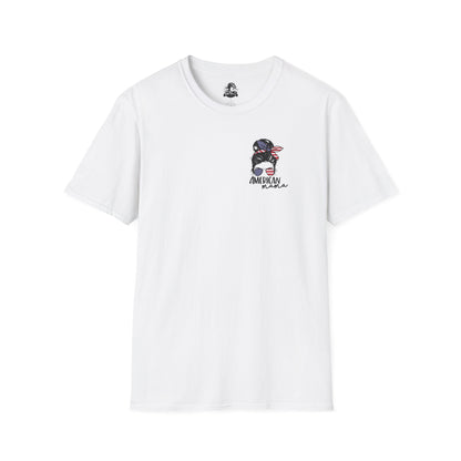 Patriotic Mama T-Shirt, Women's Tee, American Pride Shirt, Independence Day Fashion, Gift for Moms, Casual Summer Top