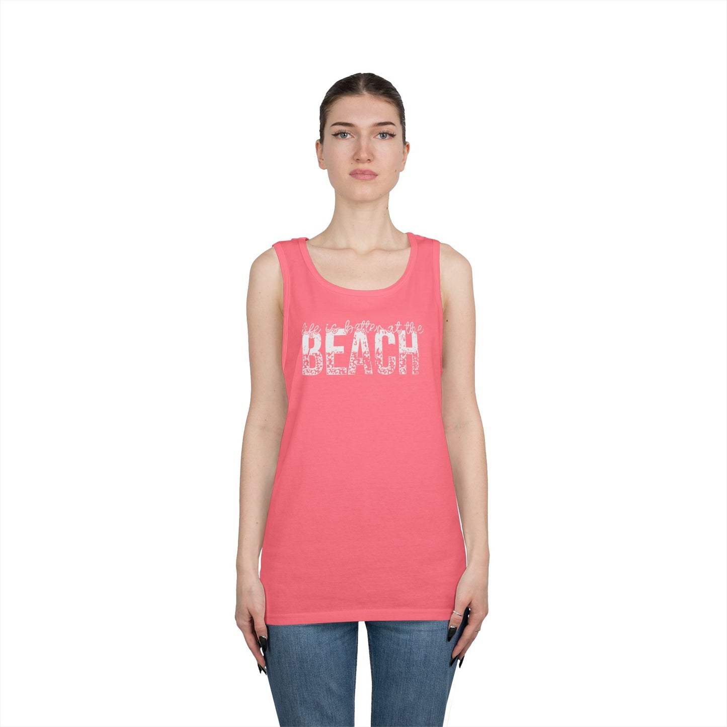 Life is Better at the Beach Unisex Heavy Cotton Tank Top