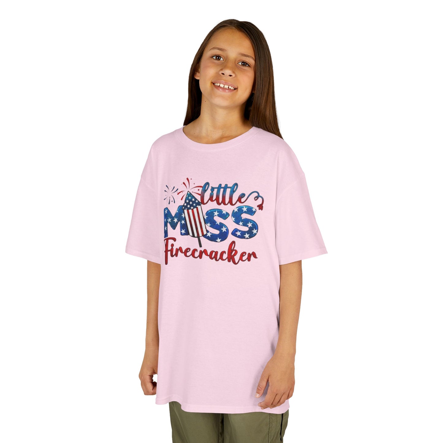 Kids 4th of July Tee - Little Miss Firecracker Shirt, Independence Day Outfit, Kids Summer Apparel, Patriotic T-Shirt, Fun Holiday Top
