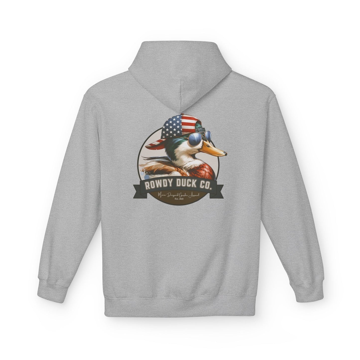 Patriotic Duck Hoodie, Fun Casual Wear for Outdoors, Gift for Animal Lovers, Unique Hoodie for Holidays, Comfy Everyday Style