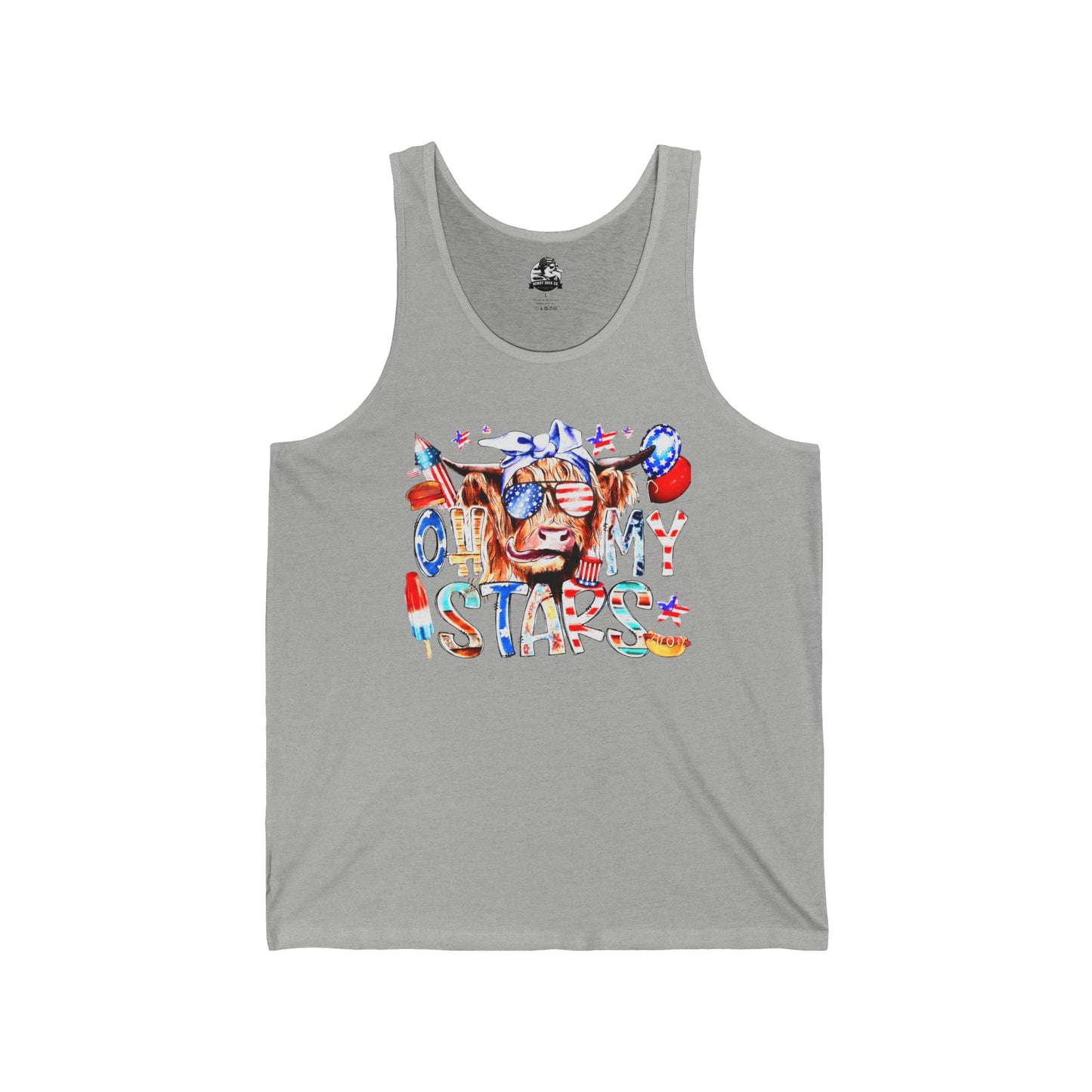 Unisex Jersey Tank with Stars Design | Patriotic Summer Top, 4th of July T-Shirt, Casual Wear, Festival Outfit, Pool Party