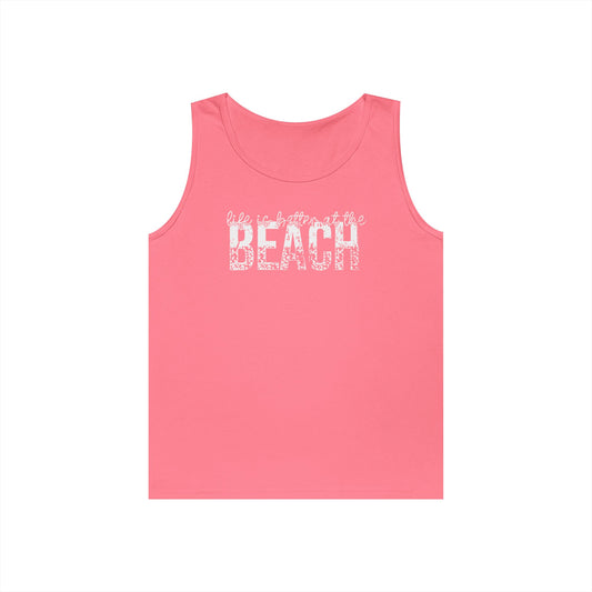 Life is Better at the Beach Unisex Heavy Cotton Tank Top