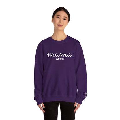 Custom Embroidered Mama Cursive Fleece Crewneck