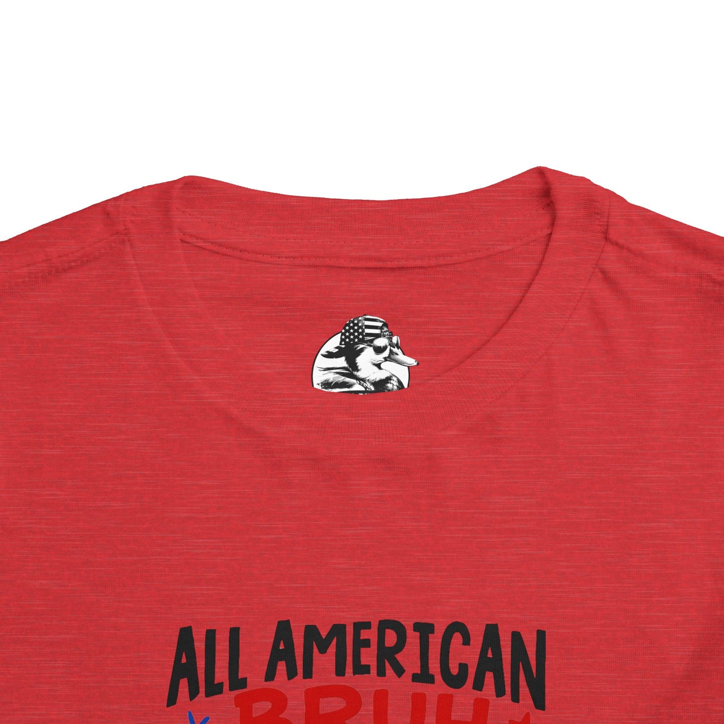 All American Bruh Toddler Tee, Cute Kids Shirt, Patriotic Toddler Outfit, 4th of July Apparel, Funny Duck Graphic Tee