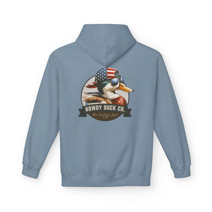 Patriotic Duck Hoodie, Fun Casual Wear for Outdoors, Gift for Animal Lovers, Unique Hoodie for Holidays, Comfy Everyday Style