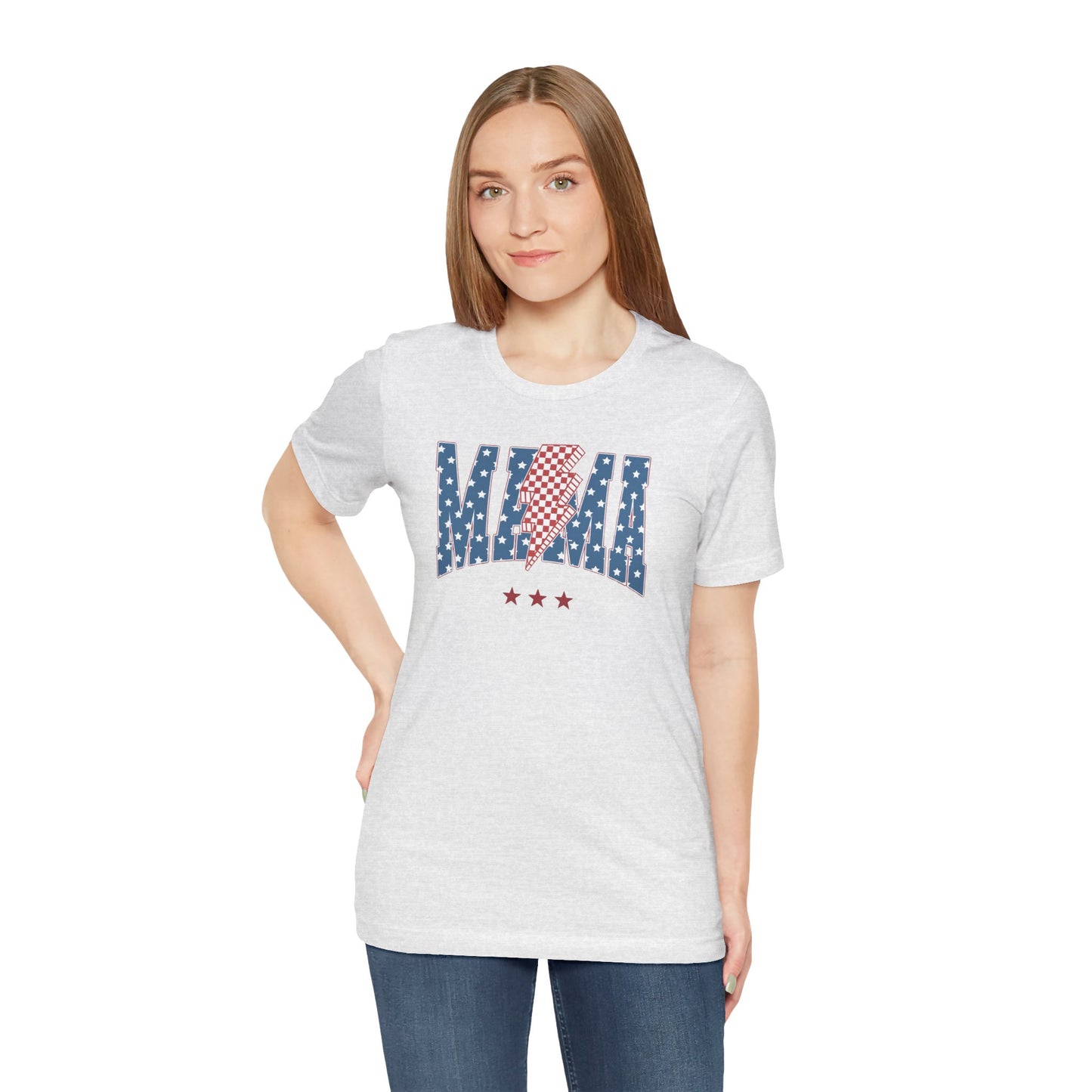 Comfy Women's Graphic tee - Mama -Stars & stripes -lightning bolt