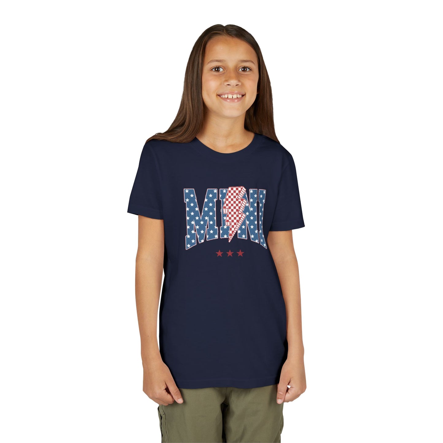 Patriotic Youth Tee, Kids 4th of July Shirt, Mini American Flag T-Shirt, Summer Playwear, Independence Day Gift