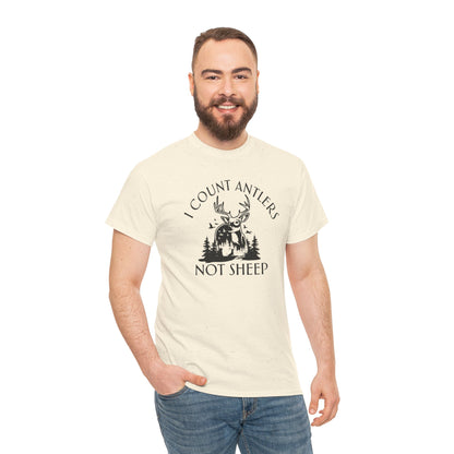 I Count Antlers Not Sheep Graphic Tee