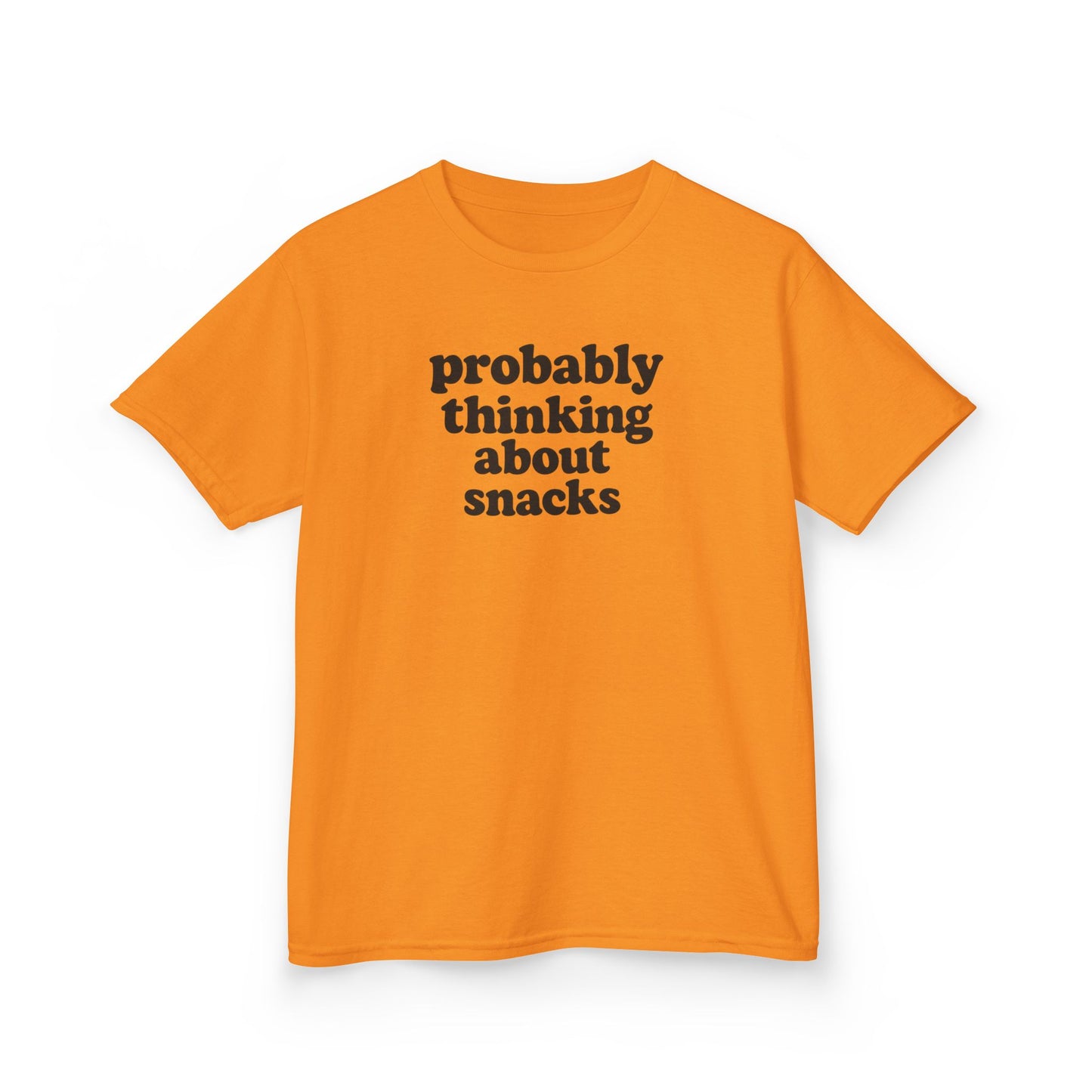 Kids Tee — "Probably Thinking About Snacks" Funny Graphic T-Shirt