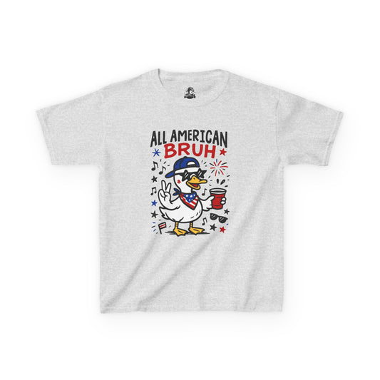 Patriotic Kids Tee, All American Bruh Shirt, Fun Summer Tee, Fourth of July Gift, Kids Celebration Apparel