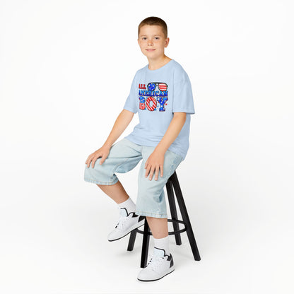 All American Boy Kids Tee, Patriotic T-Shirt, 4th of July Outfit, Independence Day Gift, Summer Kids Clothing