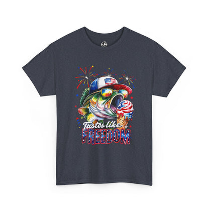 Patriotic Fishing Tee, Fourth of July Shirt, Freedom T-Shirt, Summer Adventure Apparel, Fishing Lover Gift