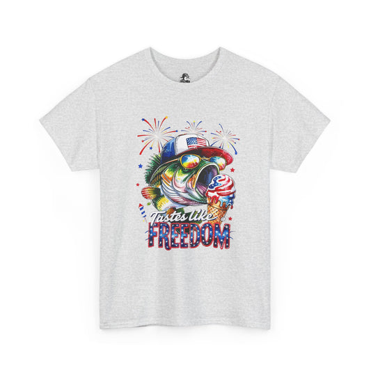 Patriotic Fishing Tee, Fourth of July Shirt, Freedom T-Shirt, Summer Adventure Apparel, Fishing Lover Gift