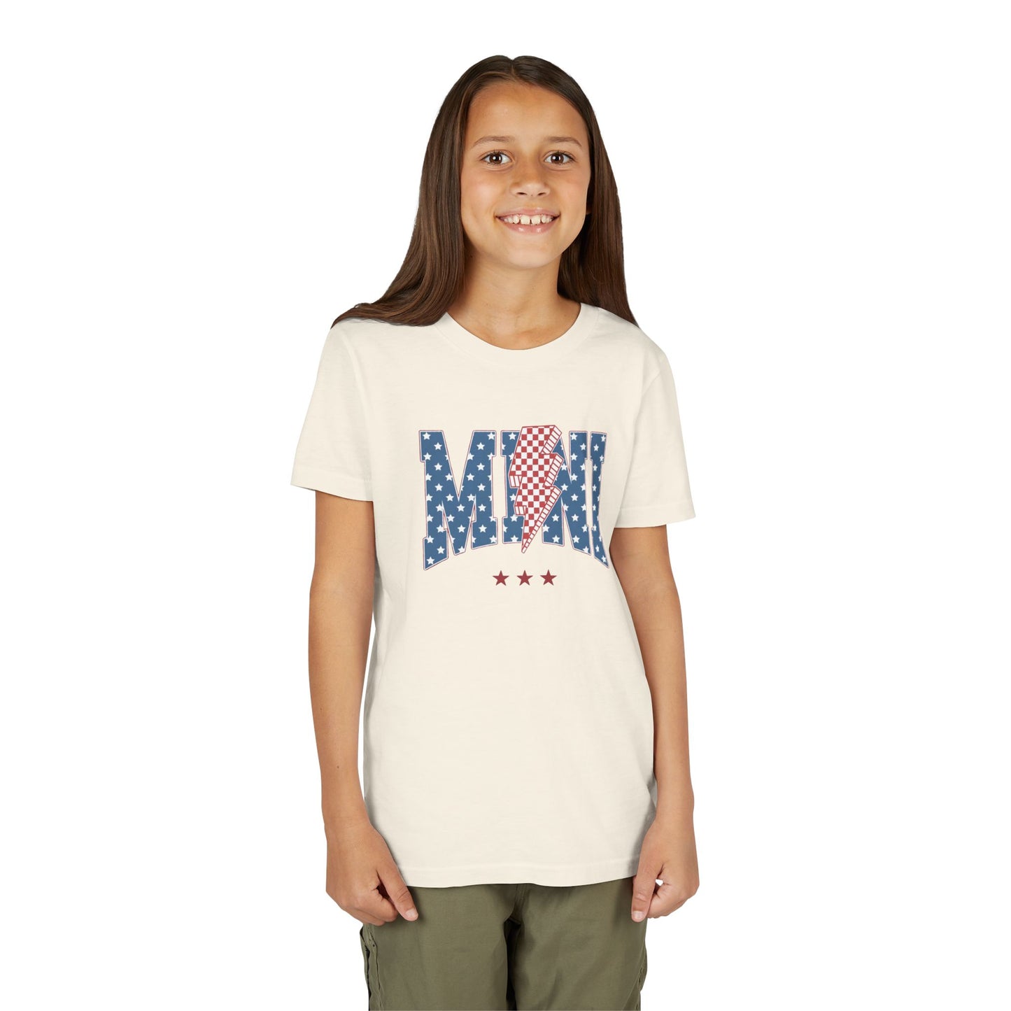 Patriotic Youth Tee, Kids 4th of July Shirt, Mini American Flag T-Shirt, Summer Playwear, Independence Day Gift