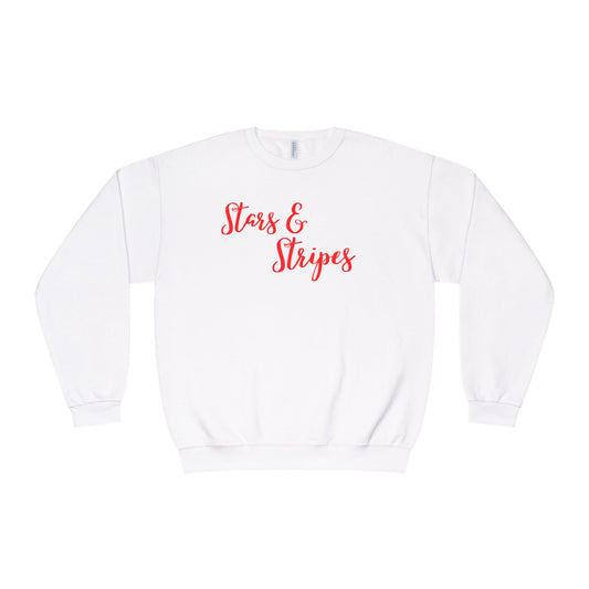 Stars & Stripes Unisex Crewneck Sweatshirt - Cozy Apparel for Casual Days, Gift for Independence Day, Summer BBQs, Fun Gatherings