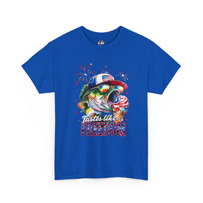 Patriotic Fishing Tee, Fourth of July Shirt, Freedom T-Shirt, Summer Adventure Apparel, Fishing Lover Gift