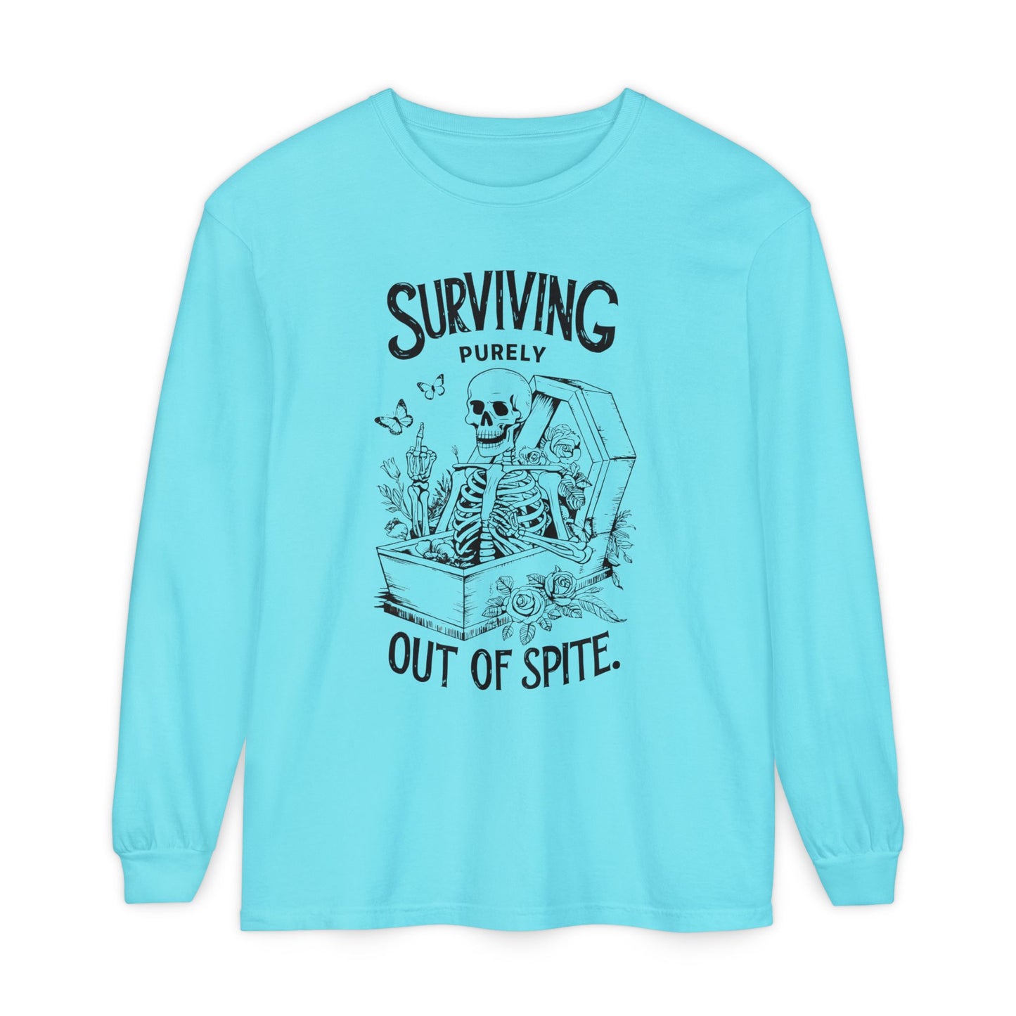 Surviving Purely Out of Spite Long Sleeve T-Shirt - Unisex Garment-Dyed Tee